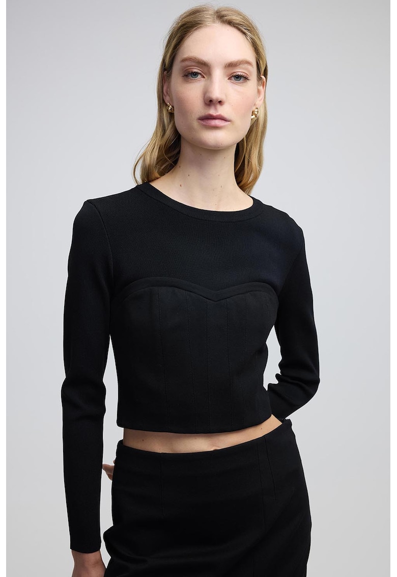 Bluza crop cu aspect de corset