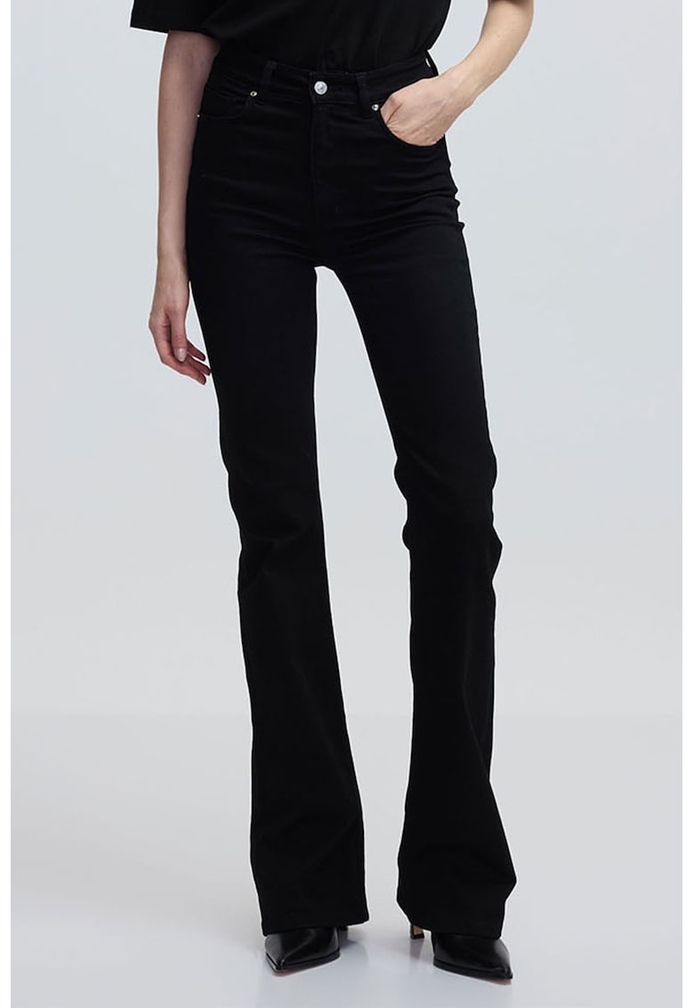 Blugi slim fit cu talie inalta - Negru