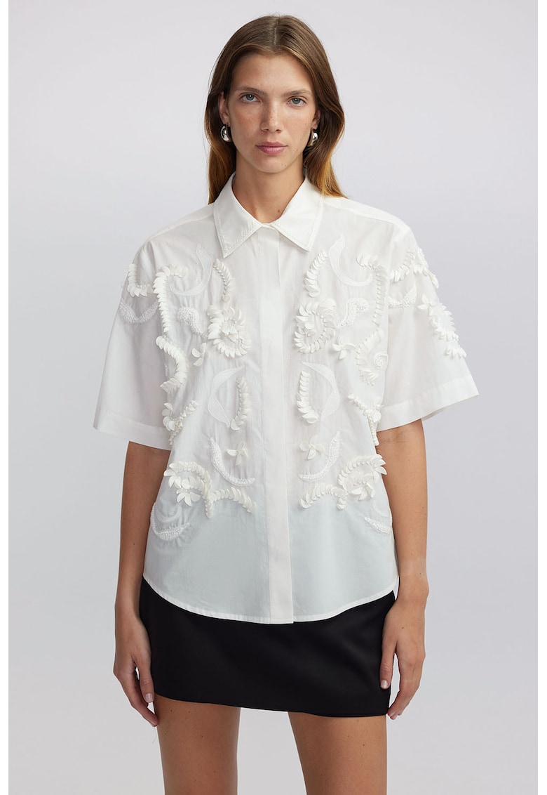 Camasa de bumbac cu broderie