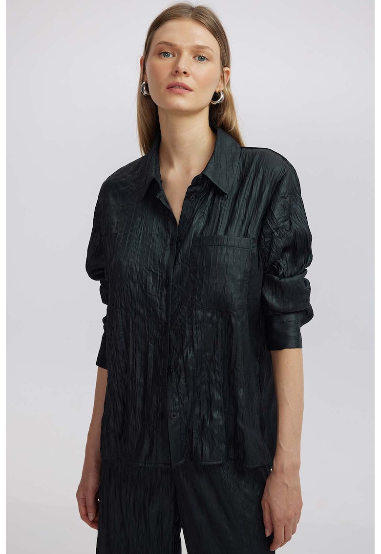 Camasa uni cu buzunar pe piept