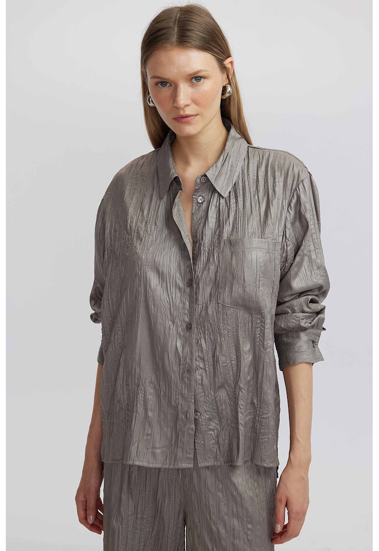 Camasa uni cu buzunar pe piept