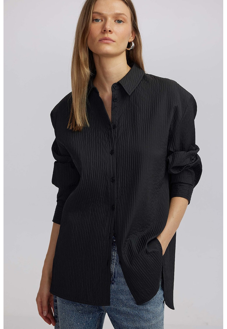 Camasa lejera striata - Negru stins