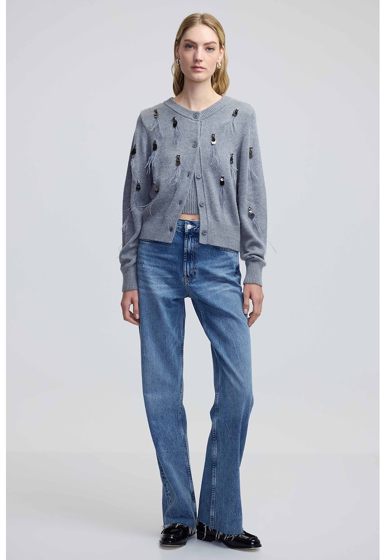 Cardigan din amestec de lana angora