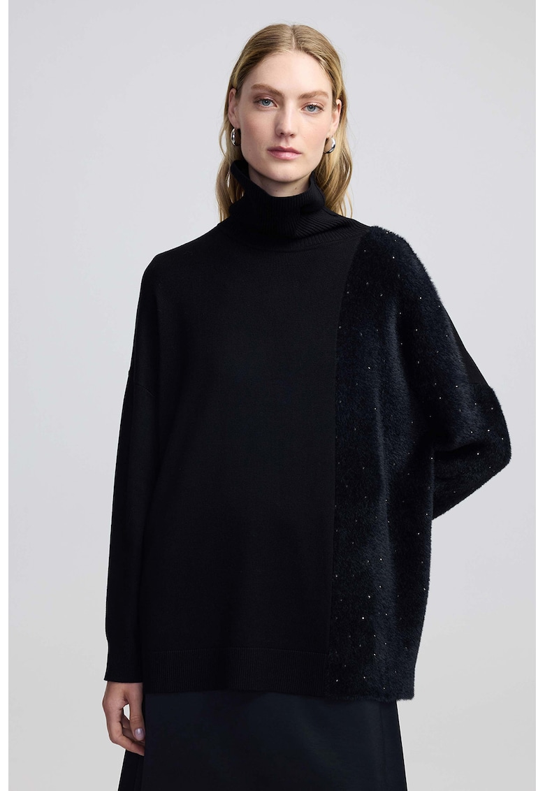 Ipekyo - Pulover cu insertii cu aspect pufos