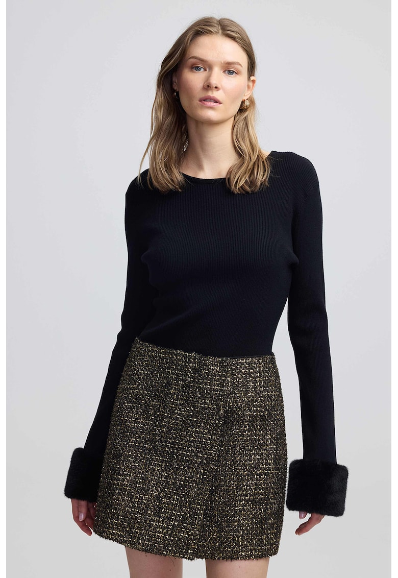 Ipekyo - Pulover cu mansete detasabile din blana sintetica