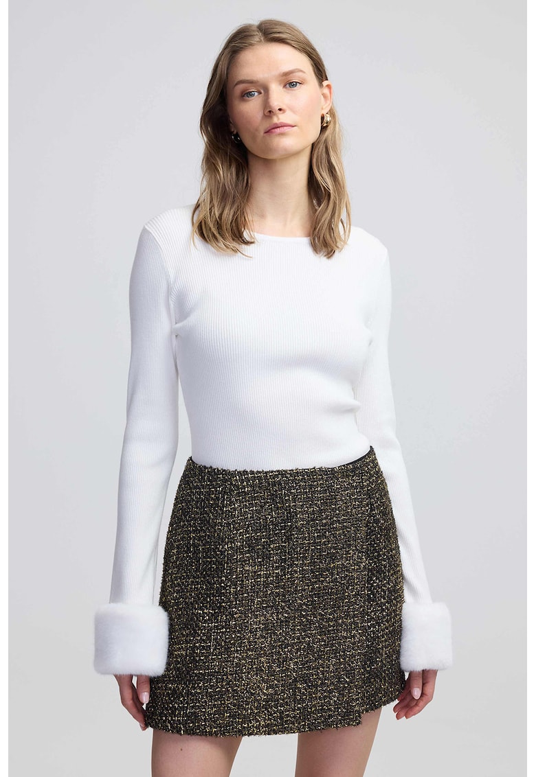 Ipekyo - Pulover cu mansete detasabile din blana sintetica