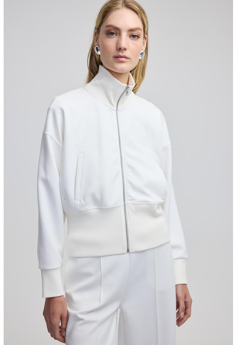 Bluza de trening cu maneci cazute si fermoar Bluza de trening cu maneci cazute si fermoar