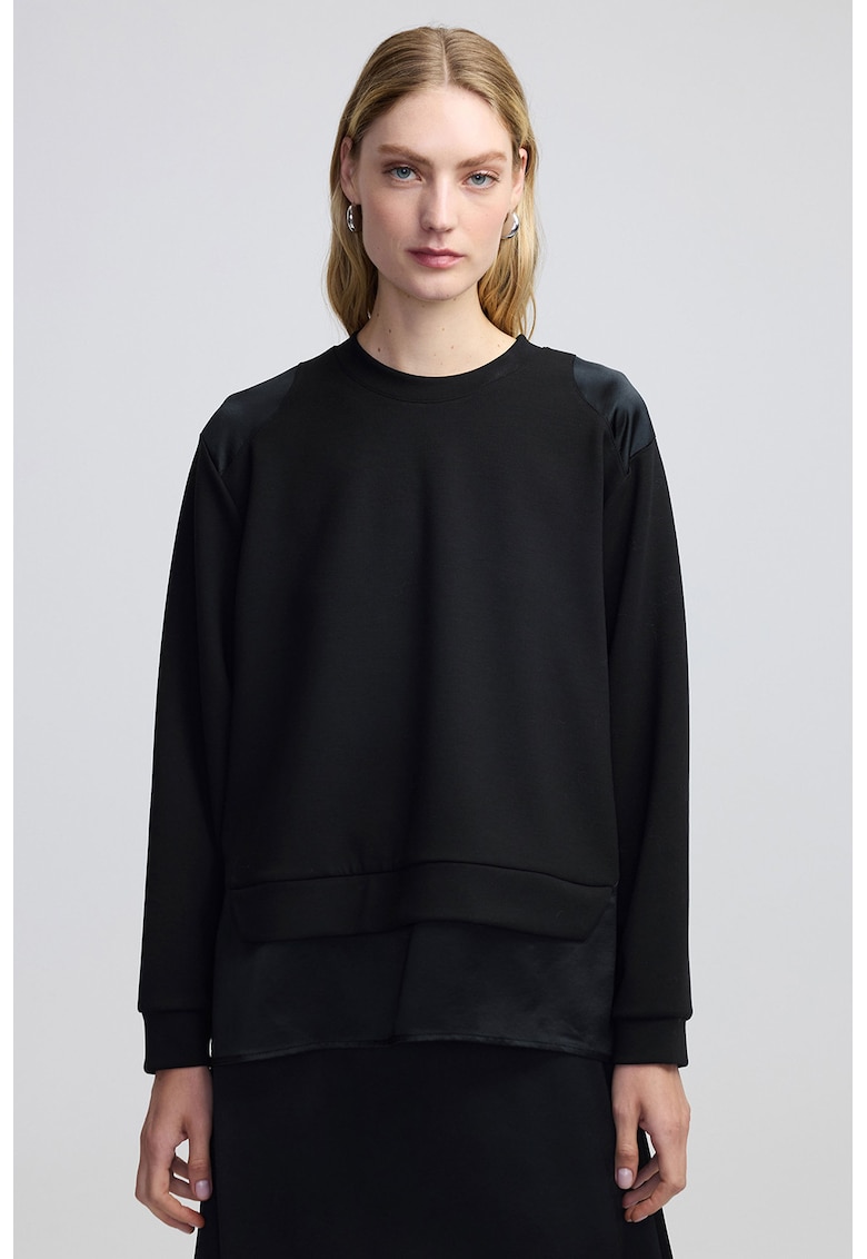 Bluza cu aspect 2-in-1 si maneci cazute