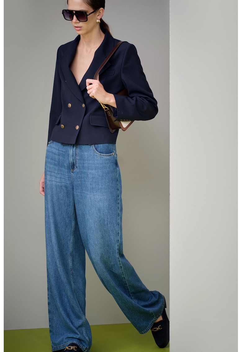 Sacou crop cu doua randuri de nasturi