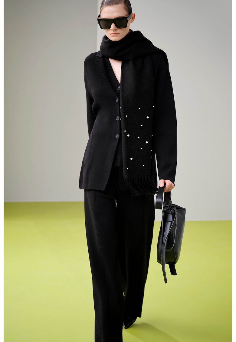 Sacou uni cu maneci cazute - Negru