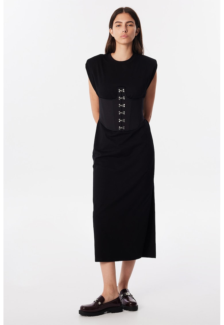 Rochie midi cu o curea in talie