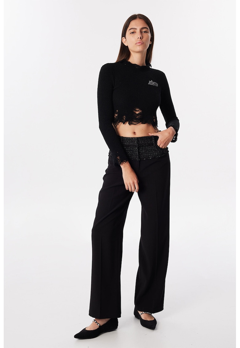 Pantaloni drepti cu talie medie