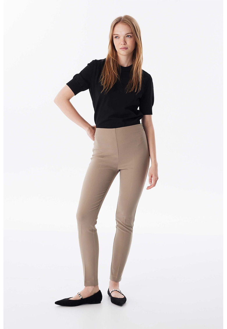 Pantaloni skinny cu talie inalta