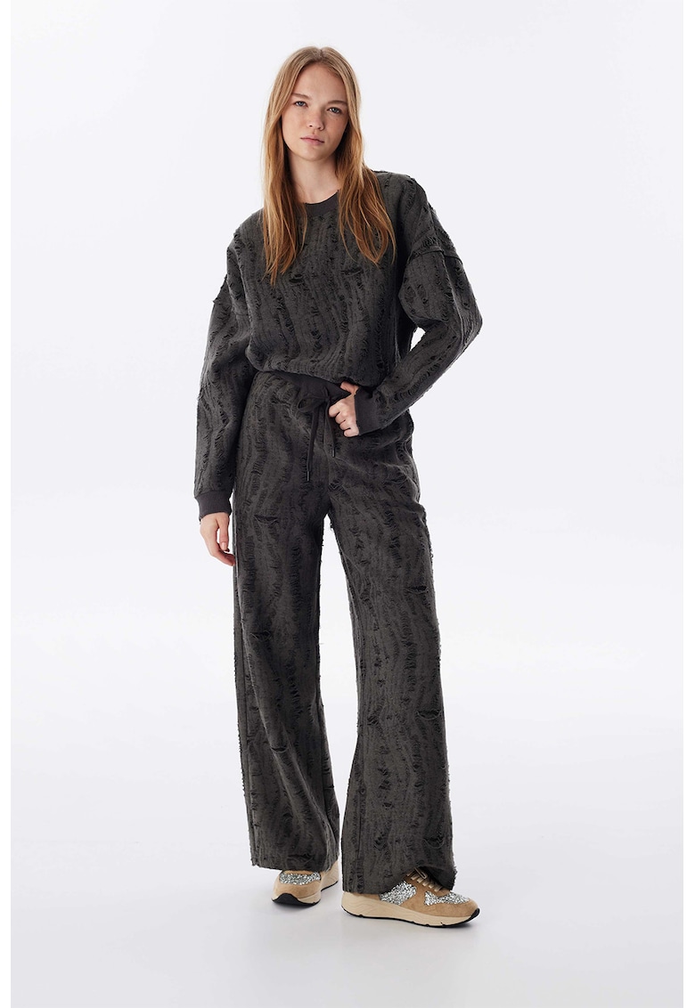 Pantaloni drepti cu talie inalta