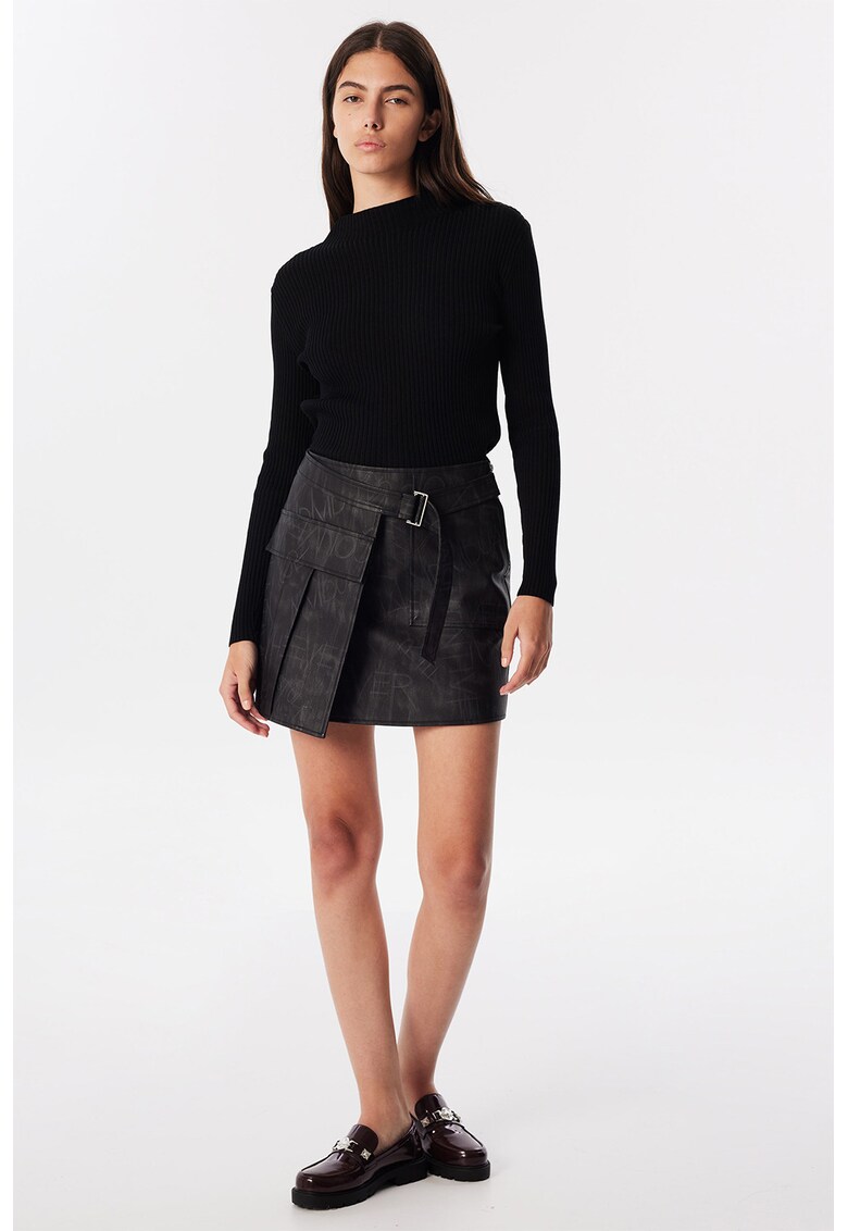 Fusta petrecuta cu model - Negru stins