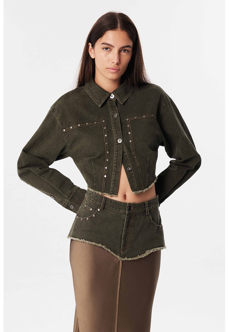 Jacheta crop lejera din denim