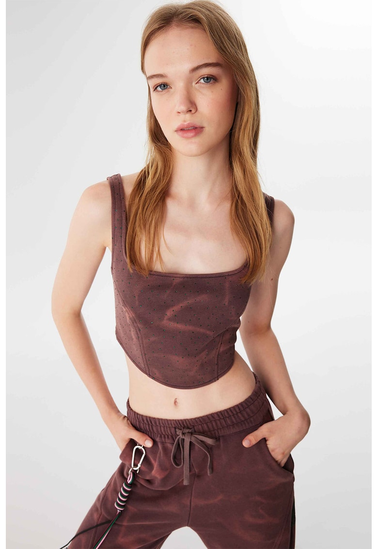 Top crop cu aplicatii de strasuri