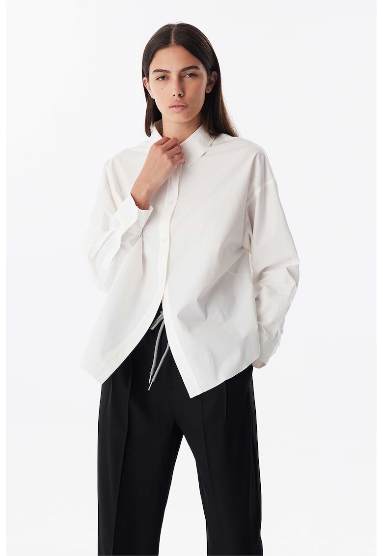 Camasa uni din bumbac - Alb murdar