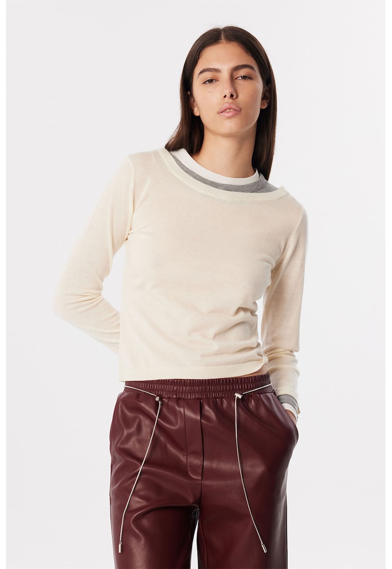 Pulover crop din amestec de lana