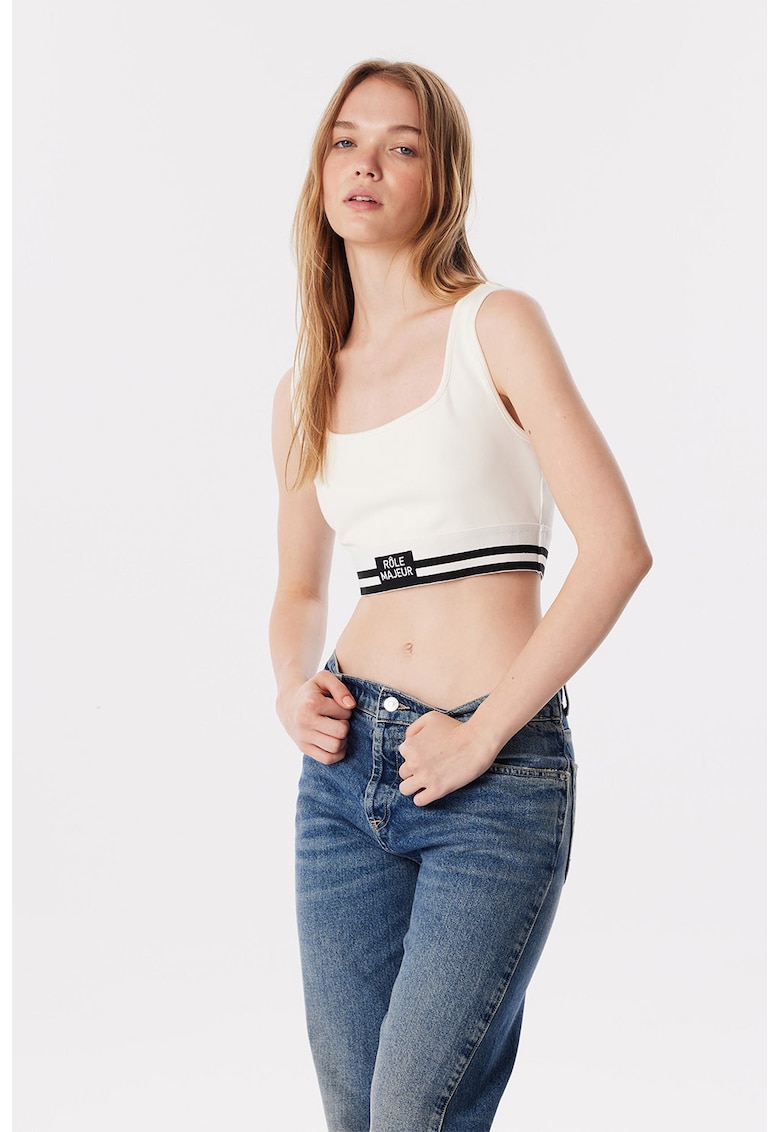 Top crop cu banda elastica la terminatie