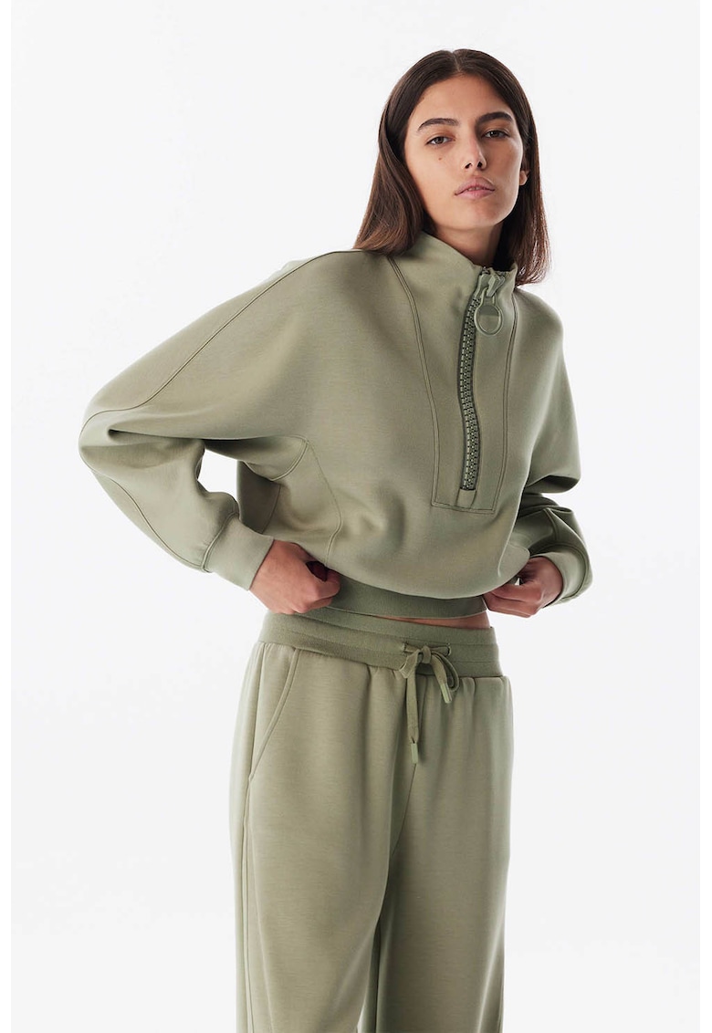 Bluza de trening cu fermoar scurt