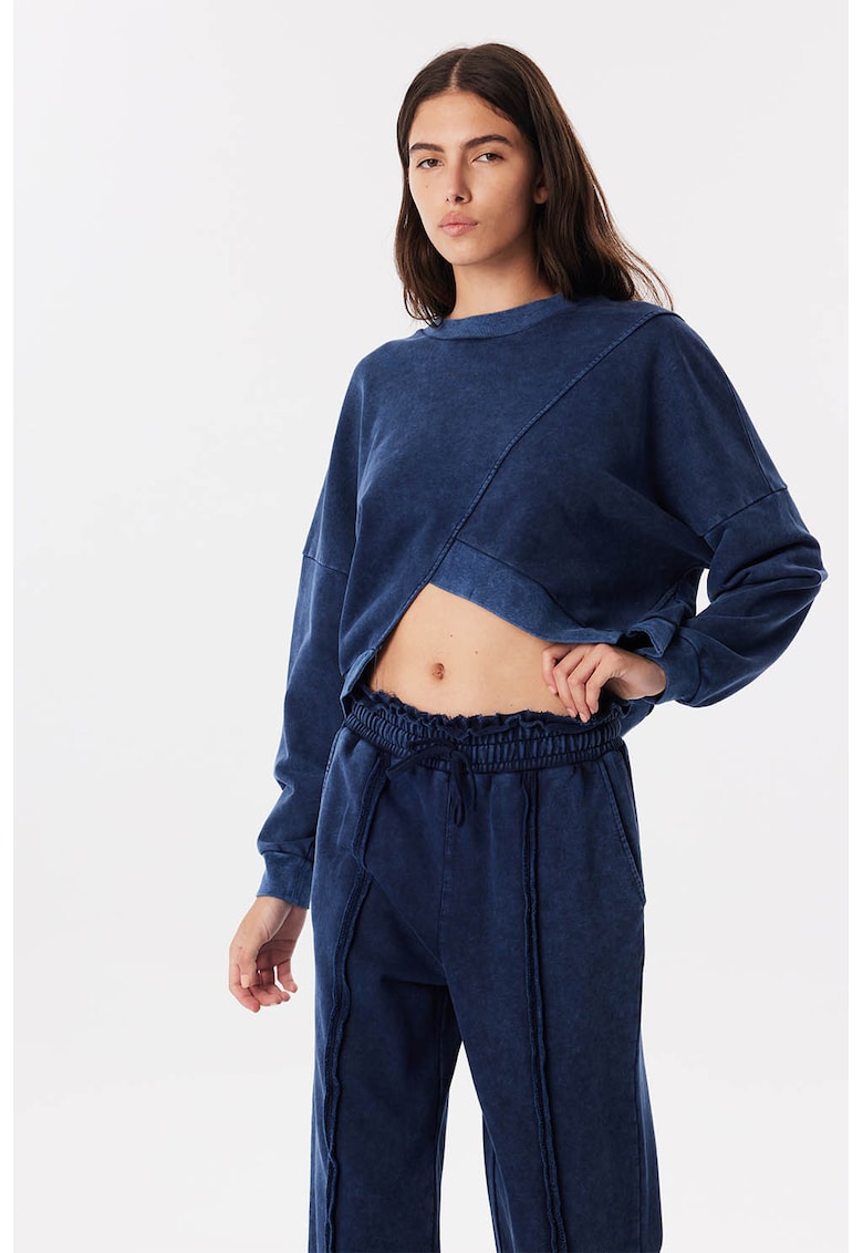 Bluza crop de trening cu maneci cazute