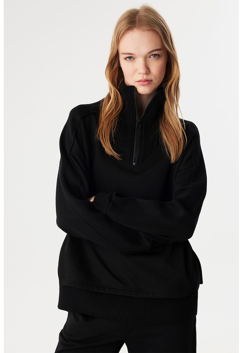 Bluza de trening cu fermoar scurt