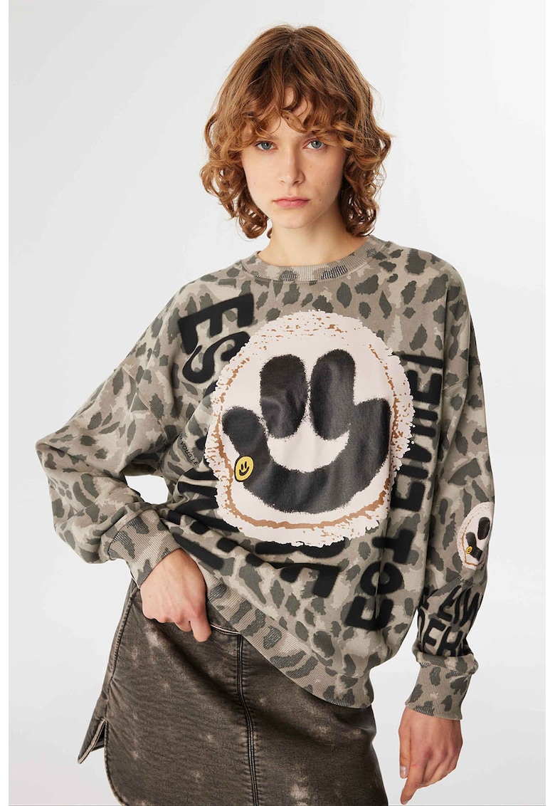 Bluza de trening cu model si maneci cazute