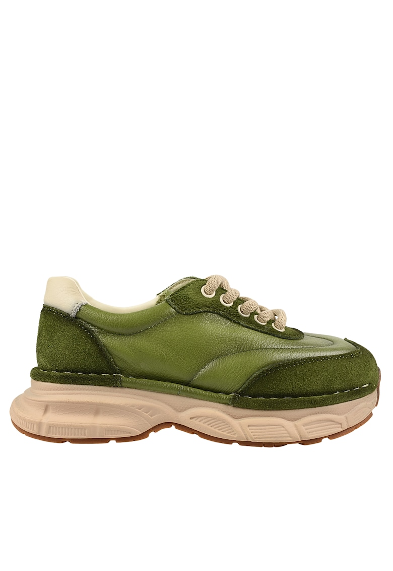 Pantofi sport - dama - KM 5502 verde - piele naturala