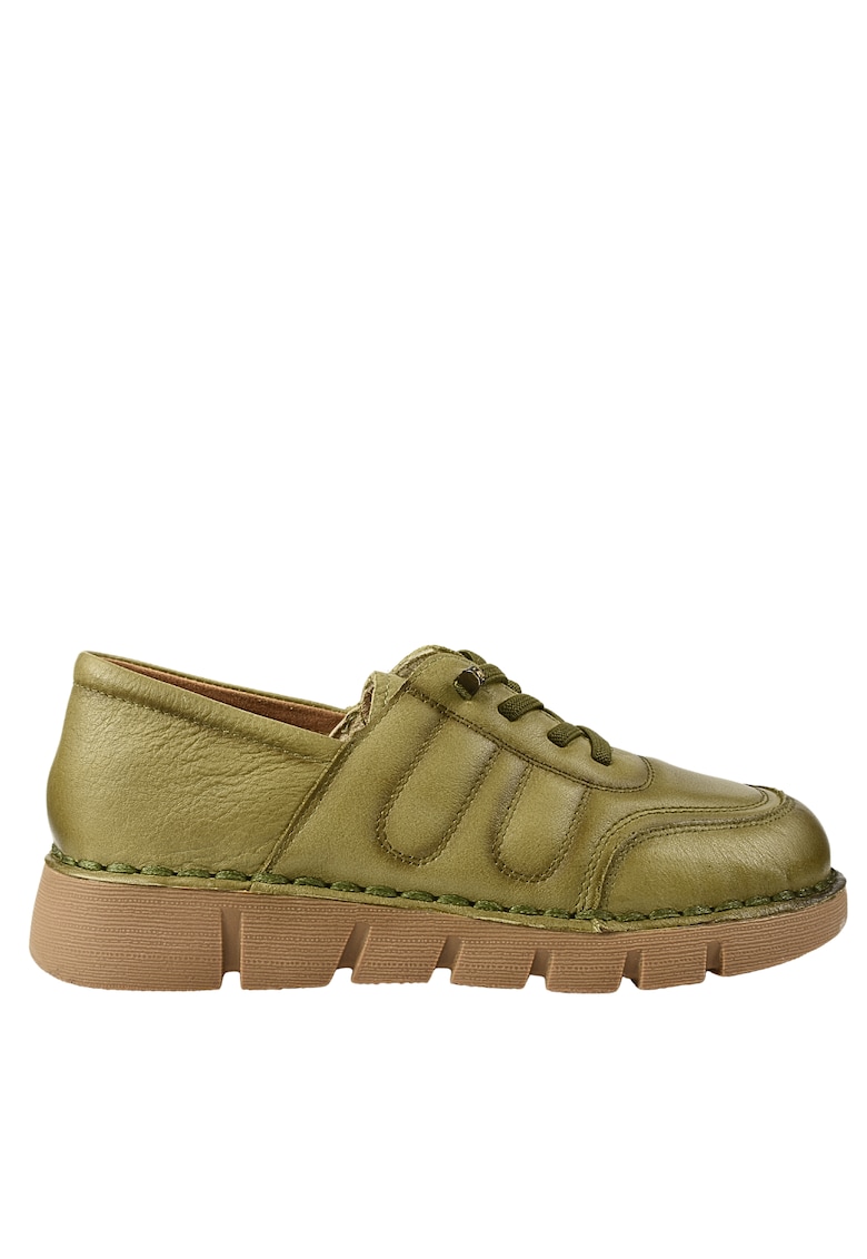 Pantofi casual - dama -  KM 2583 verde - piele naturala