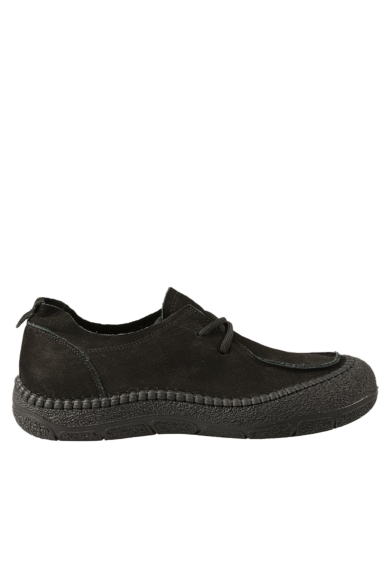 Pantofi casual - dama - KM 5169 negru - piele nabuc