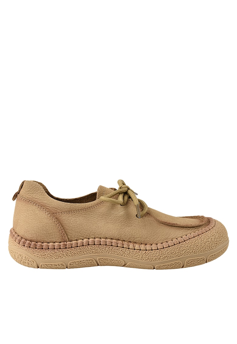 Pantofi casual - dama -  KM 5169 bej - piele nabuc