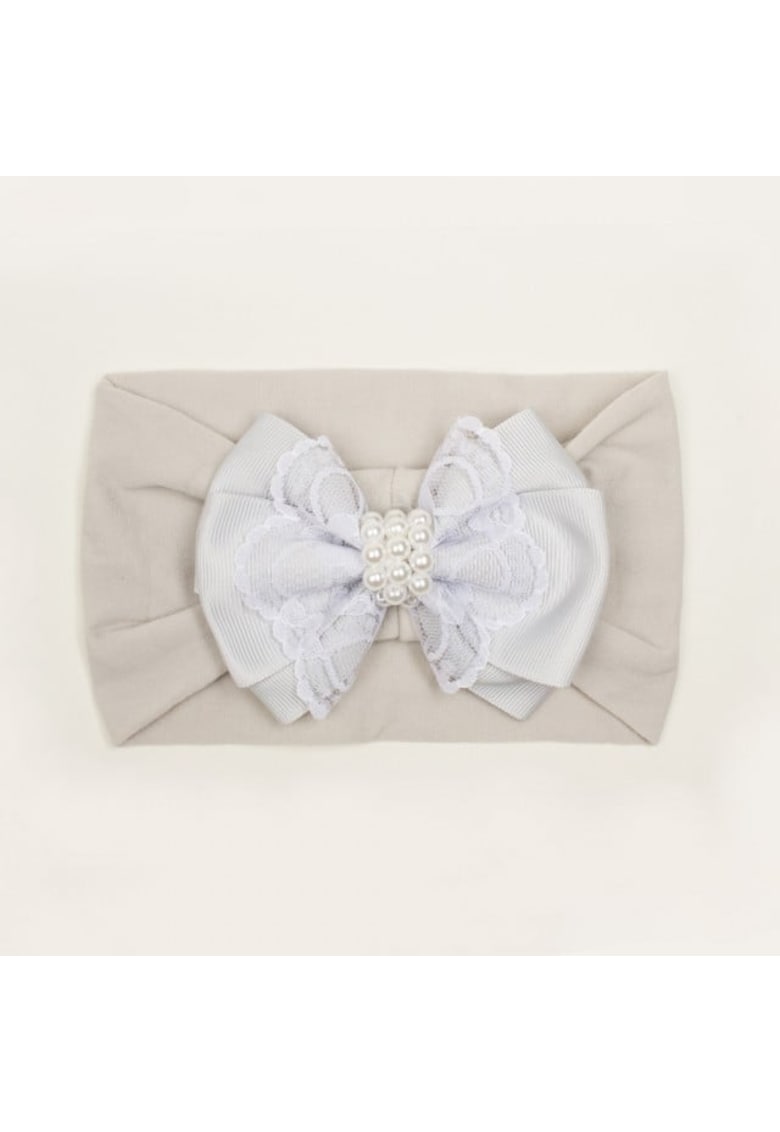 Bentita lata Model AL 18177 cu perlute - Textil - Fete - 0-12 luni - Gri