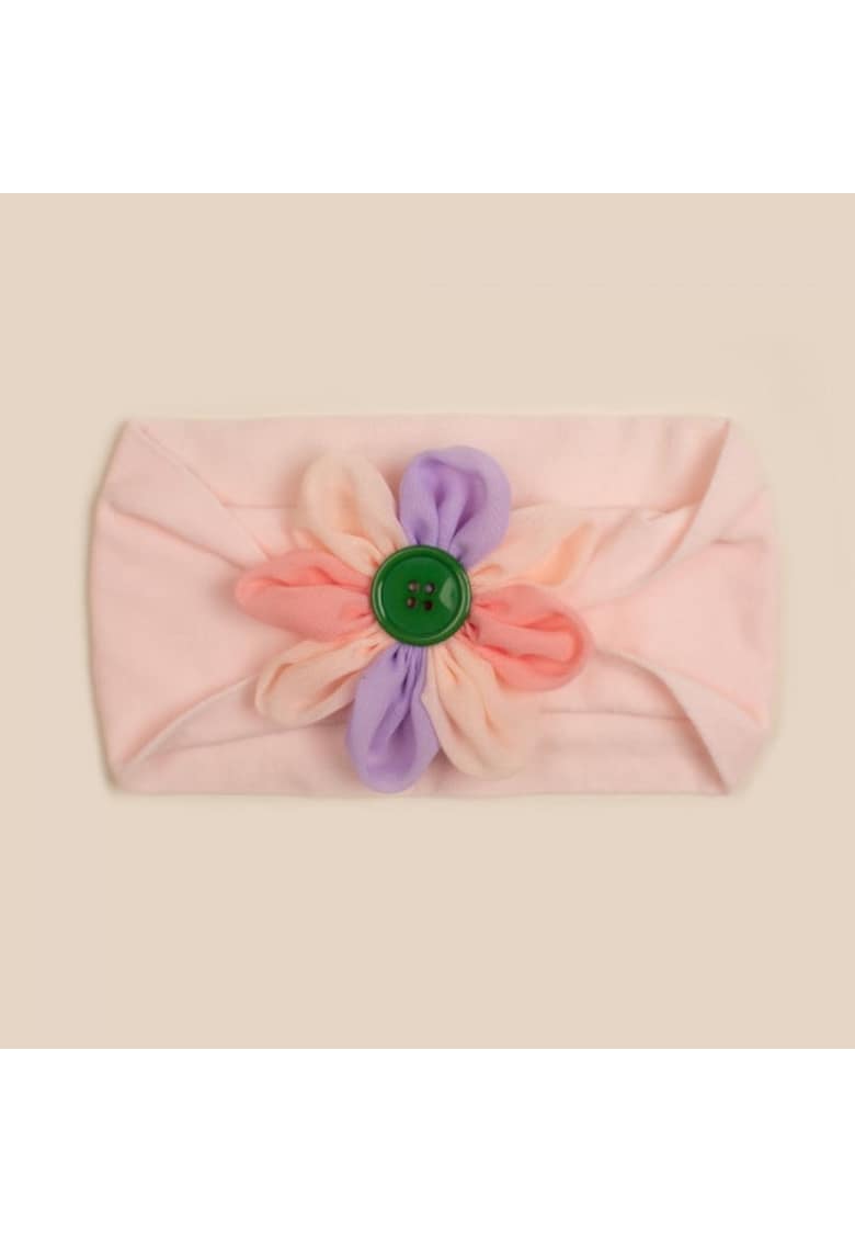 Bentita lata Model AL 18092 cu petale colorate - Textil - Fete - 0-12 luni - Roz banan