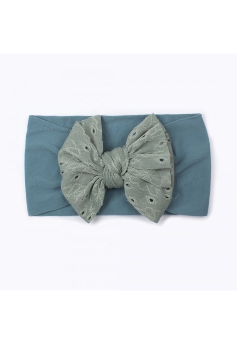 Bentita lata Model AL 18054 cu fundita brodata - Textil - Fete - 0-12 luni - Verde marin