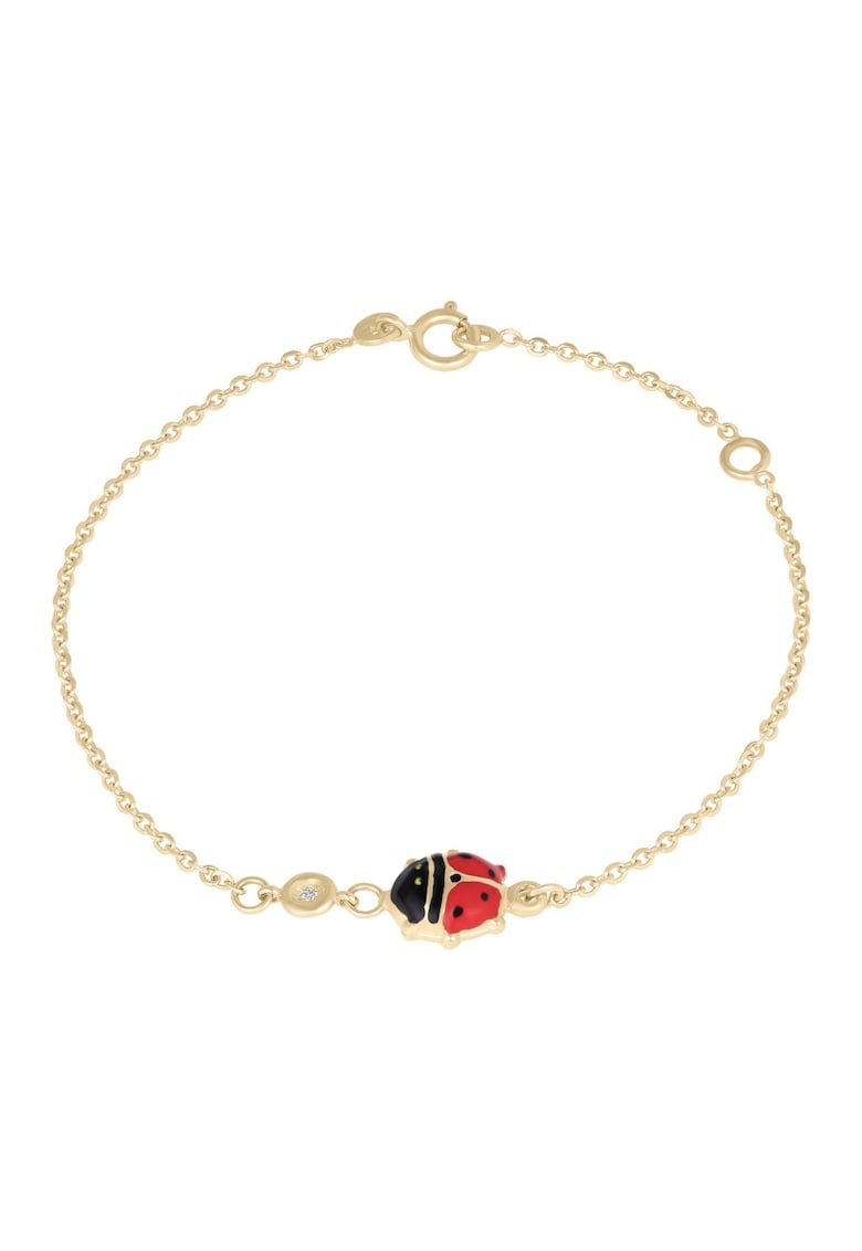 Bratara pentru Copii din Aur de 18K cu Diamant Natural si Buburuza - 1.00 g