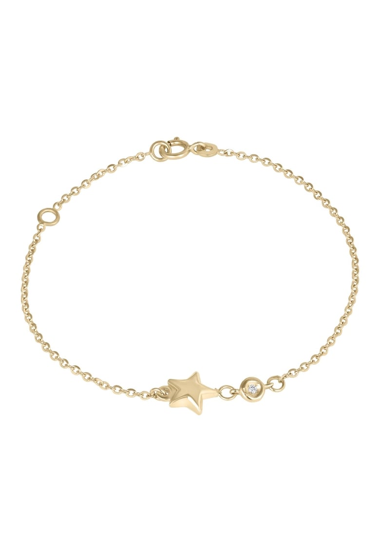 Bratara pentru Copii din Aur de 18K cu Diamant Natural si Stea - 0.93 g