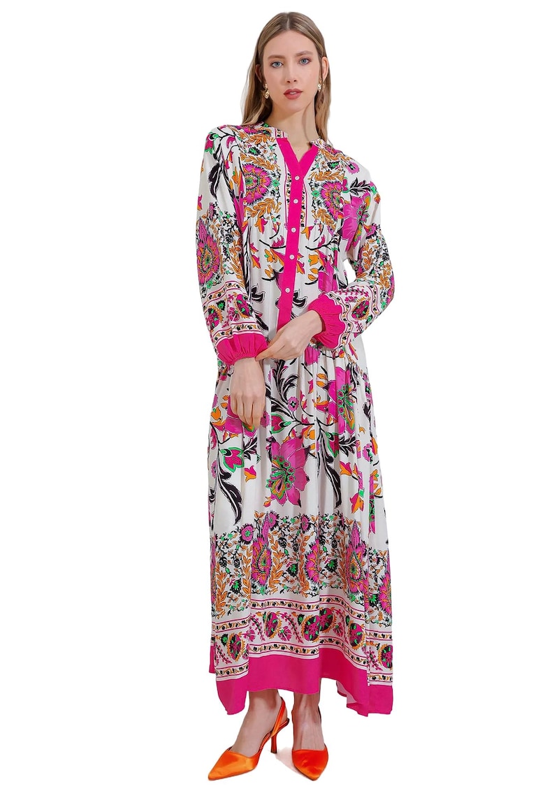 Rochie maxi dama HiCCUP - imprimeu - viscoza - multicolor