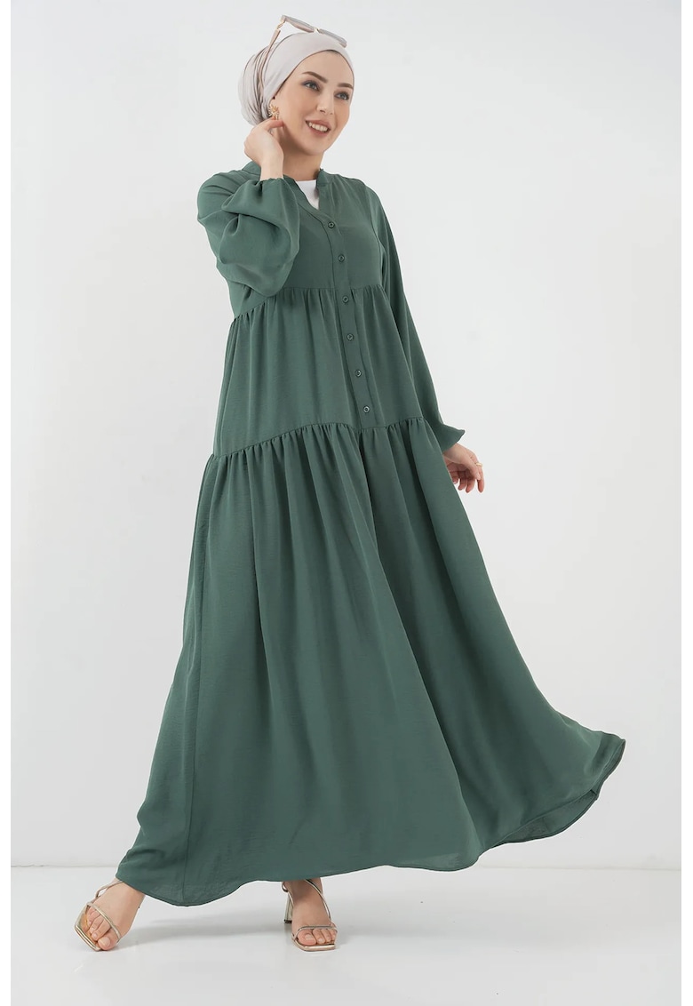 Rochie Maxi - Relaxed Fit - Textil - Verde Smarald -