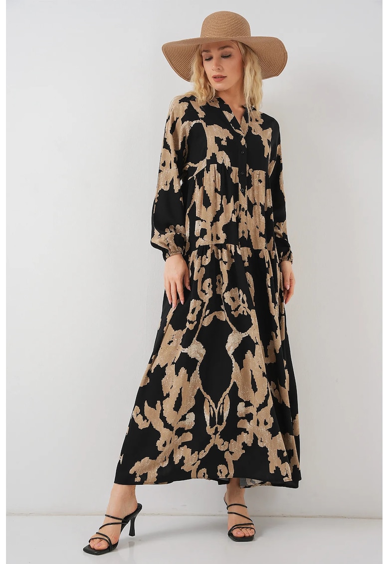 Rochie maxi - HiCCUP - imprimeu - decolteu in V