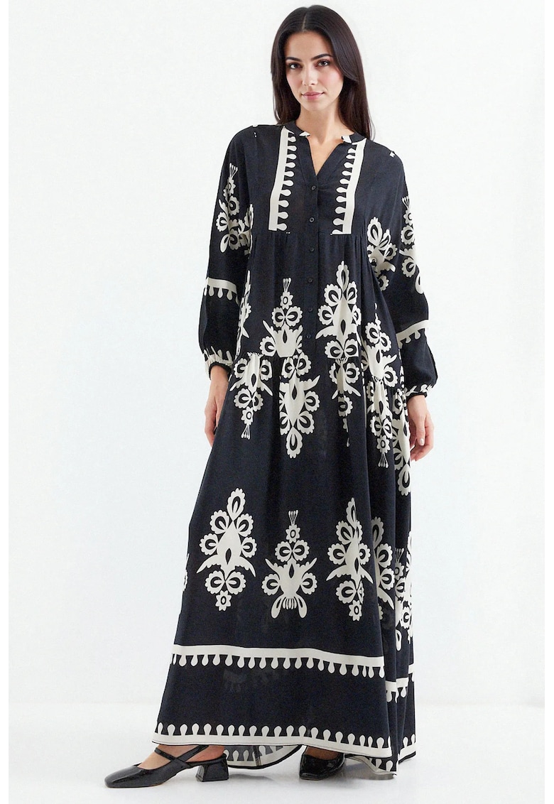 Rochie maxi dama - viscoza - HiCCUP - Negru