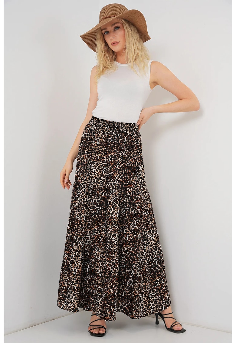 Fusta maxi HiCCUP viscoza maro - Maro
