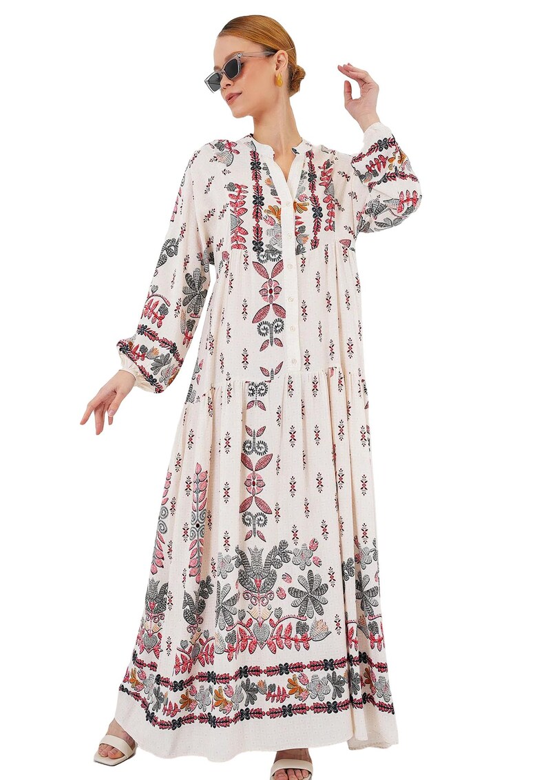 Rochie maxi HiCCUP - decolteu V - Rosu