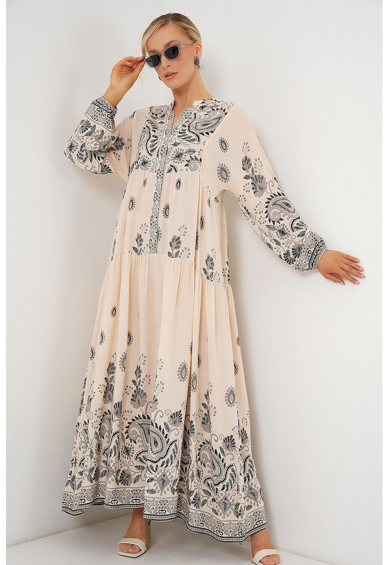Rochie maxi - HiCCUP - decolteu V - Multicolor