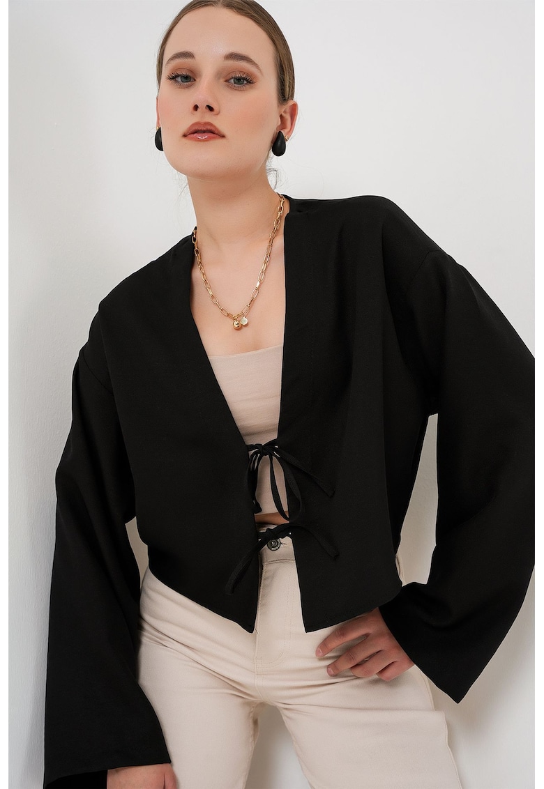 Kimono cu maneci lungi - negru