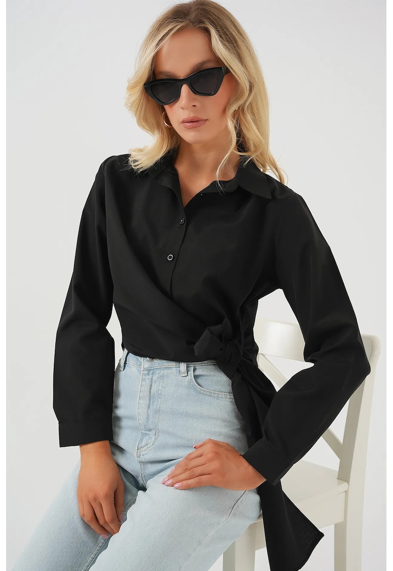 Camasa BDART cu funda - neagra - bumbac - pentru dama