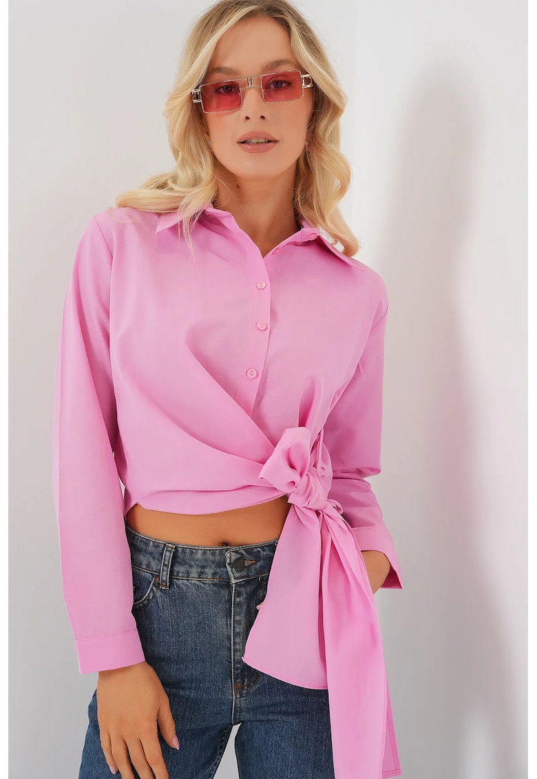 Camasa BDART cu funda - roz - bumbac - pentru dama