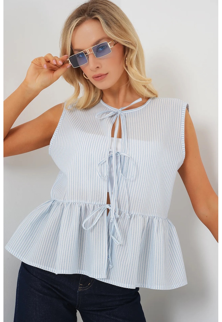 Bluza dama - cu dungi albastru - Albastru