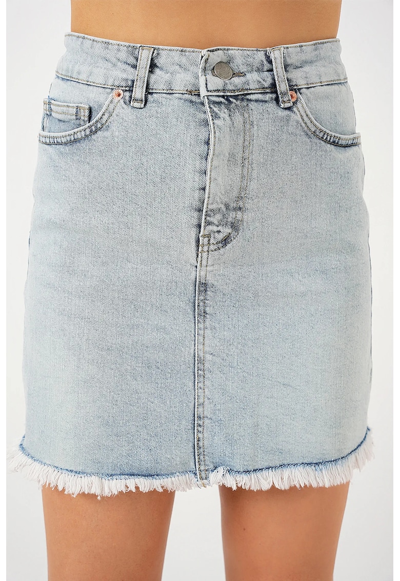 Fusta mini HiCCUP slim fit - albastra - bumbac