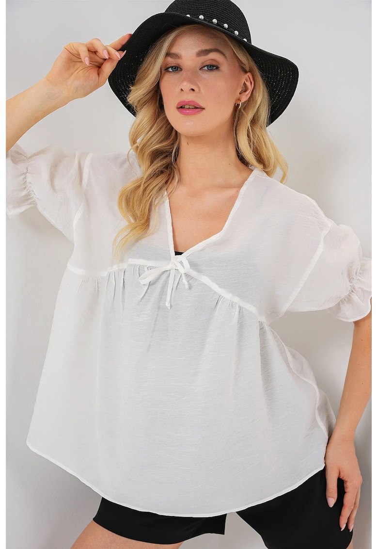 Bluza dama - HiCCUP - Viscoza/Nylon - Alb